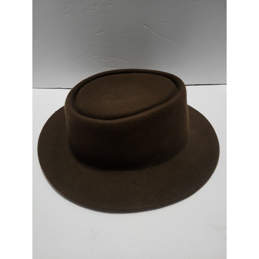 STEVE HARVEY COLLECTION Brown 100% Wool USA-MADE FEDORA HAT  Sz Large